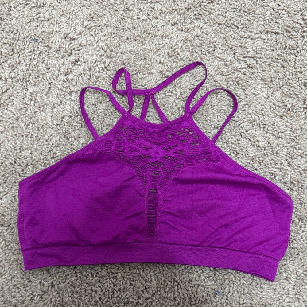Purple Lace-Detail Bralette - Women Intimates